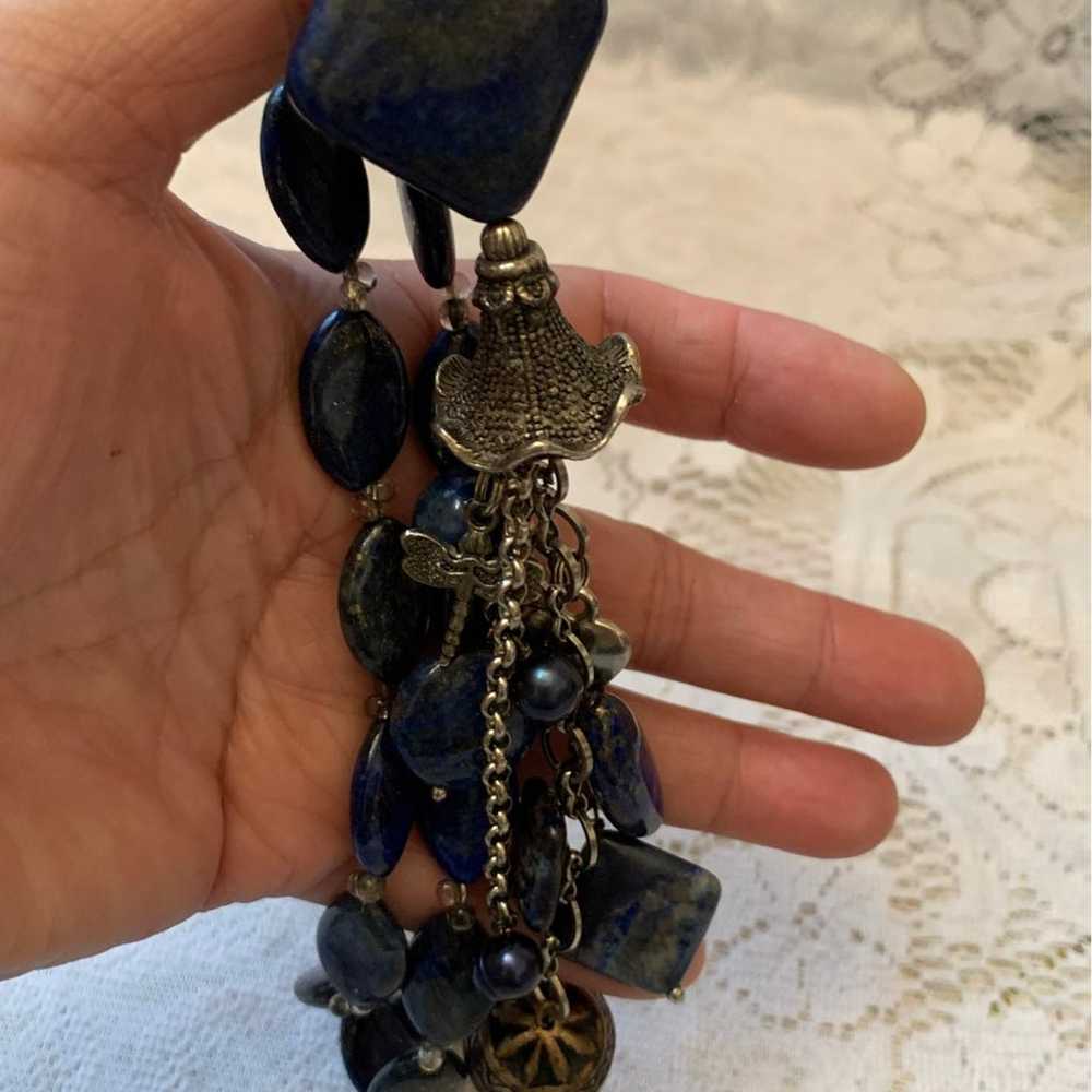 Vtg beautiful lapis lazuli necklace - image 5