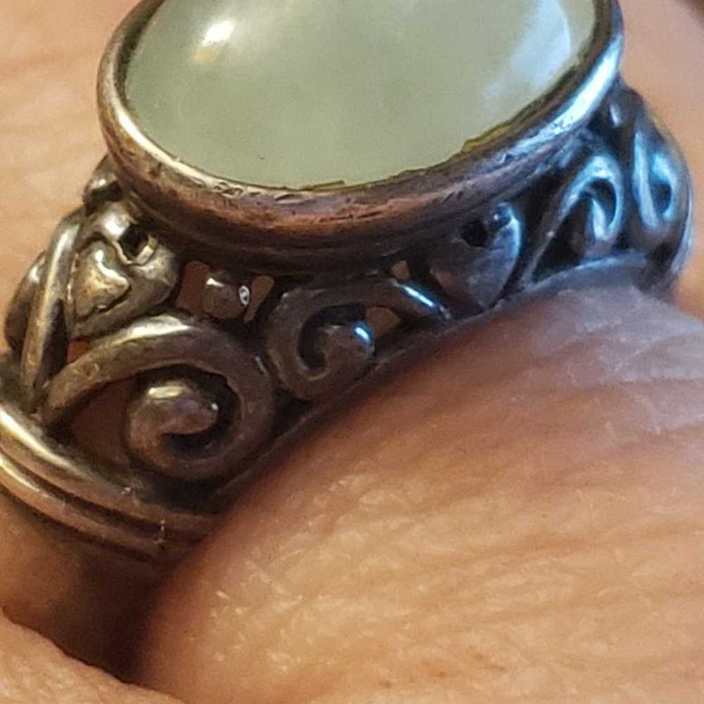Vintage
Sterling ring w jade size 8.75 P - image 4