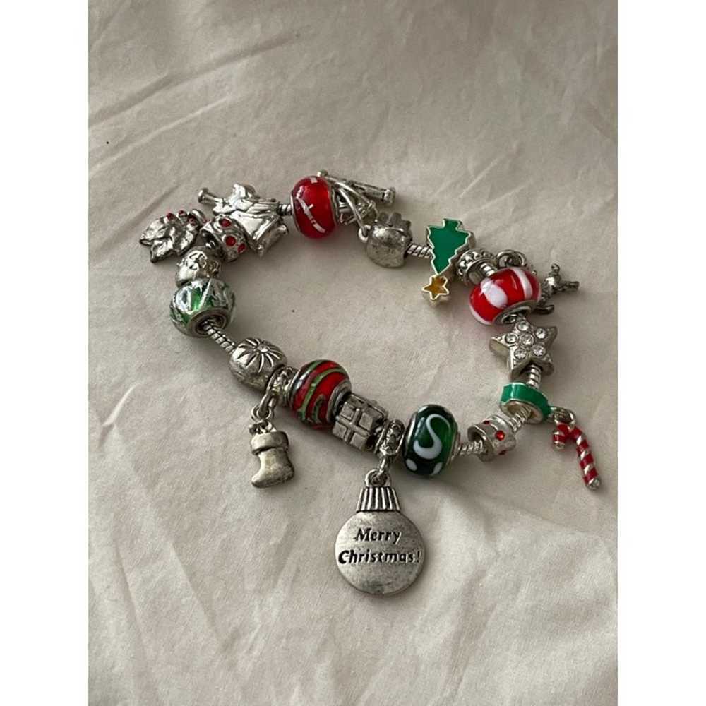 Vintage Silver Tone December "Merry Christmas" Ch… - image 1