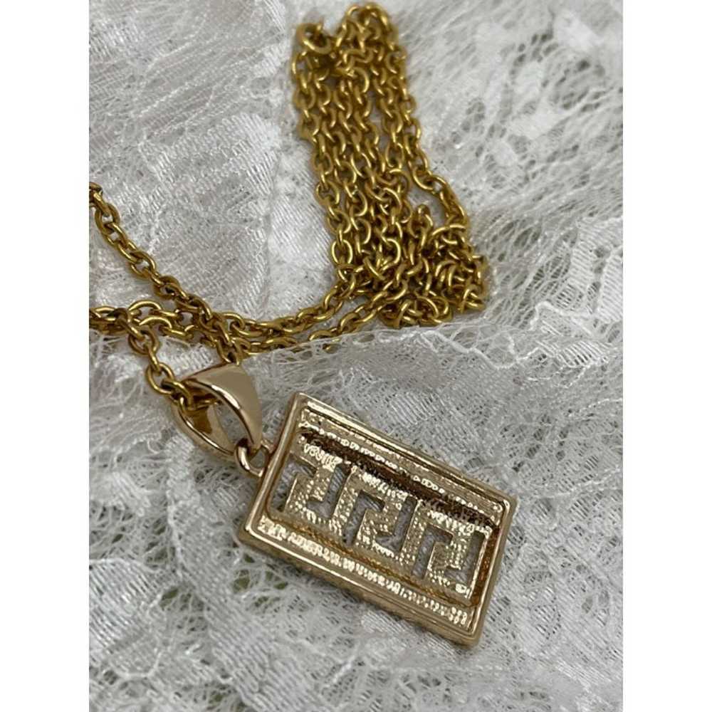 Vintage Meandros Gold Plated Rectangle Simulated … - image 8