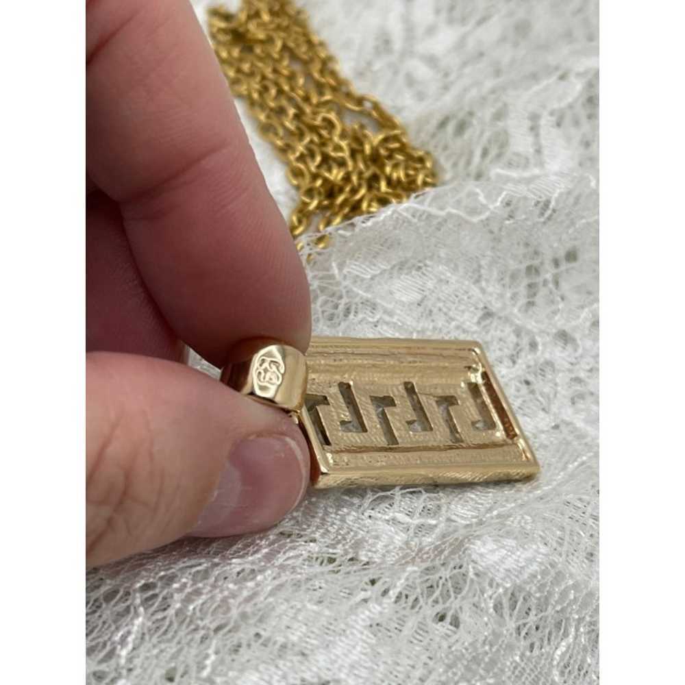 Vintage Meandros Gold Plated Rectangle Simulated … - image 9