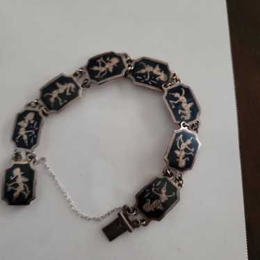 Vintage Antique Sterling Silver Siam Bracelet