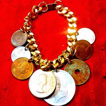 VERY OLD Vintage Gold Coin Braclet