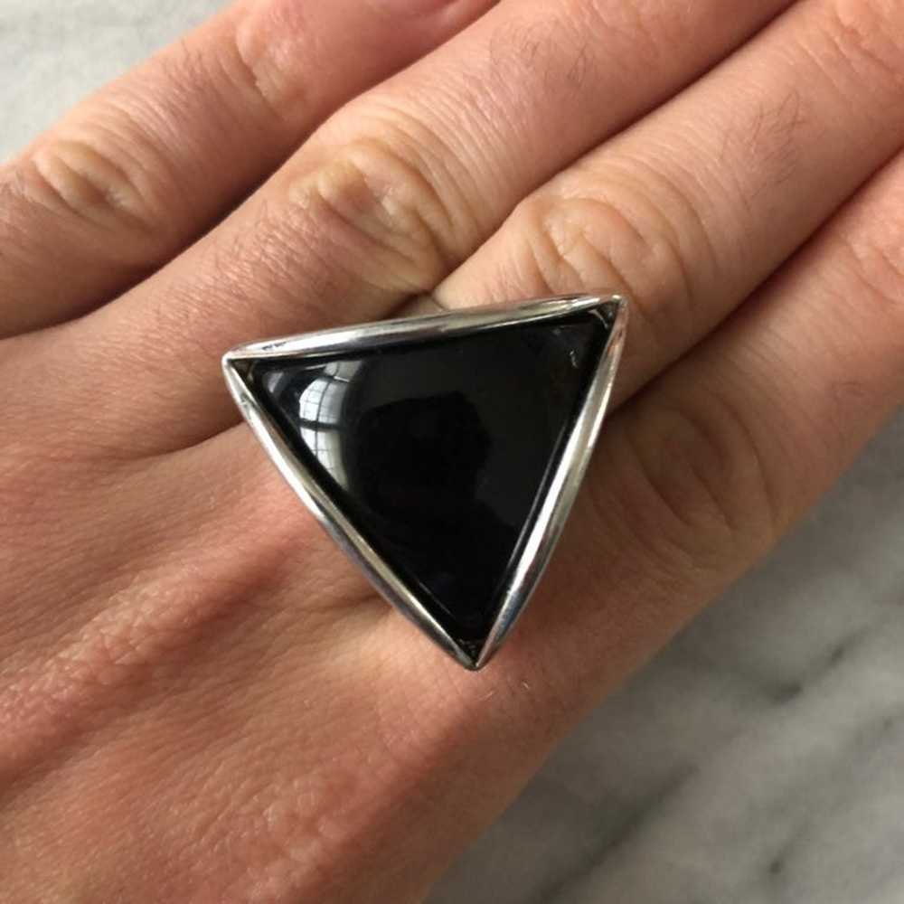 Vintage Black Triangle Ring - image 4