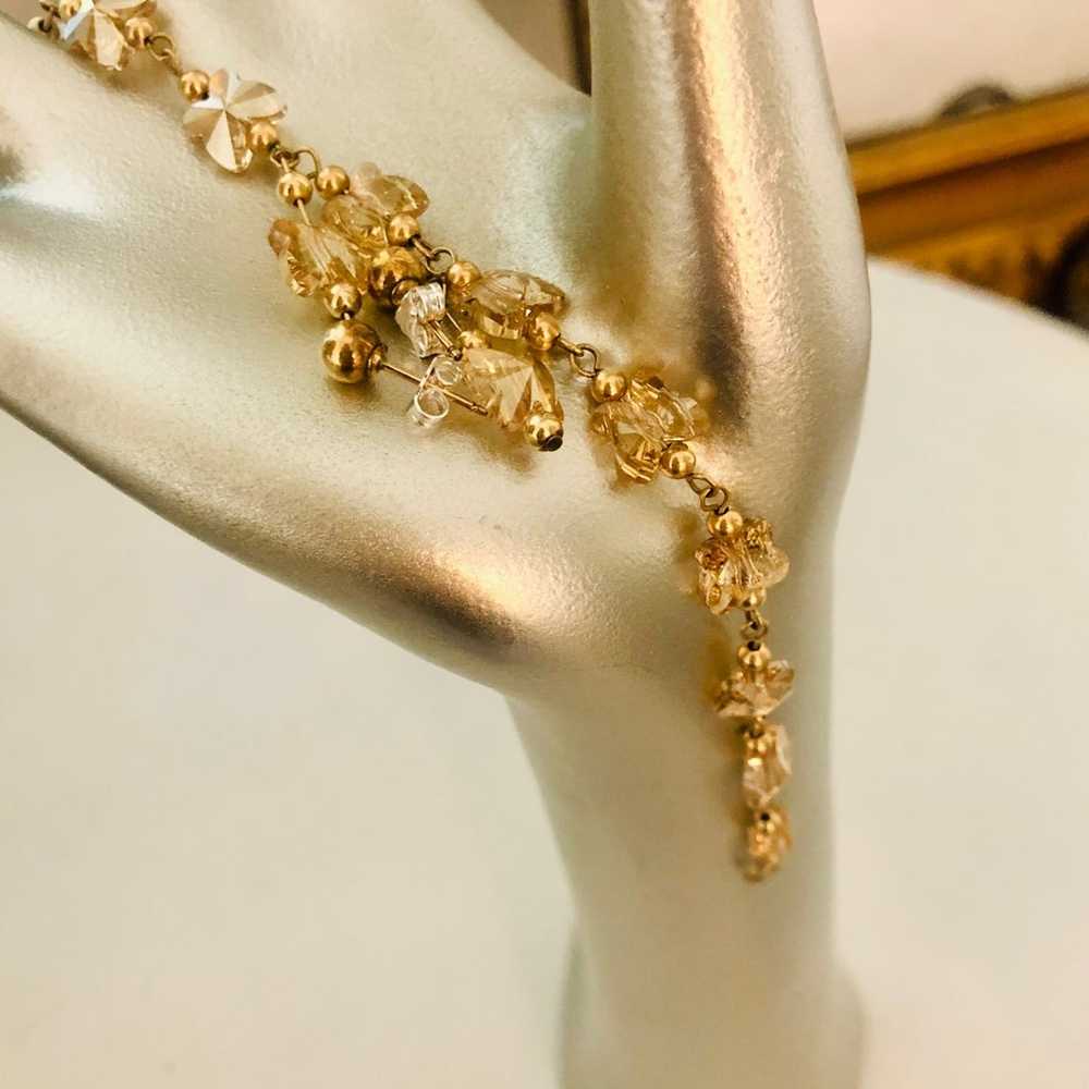 Vintage Butterfly Crystal Bracelet / Earrings - image 3