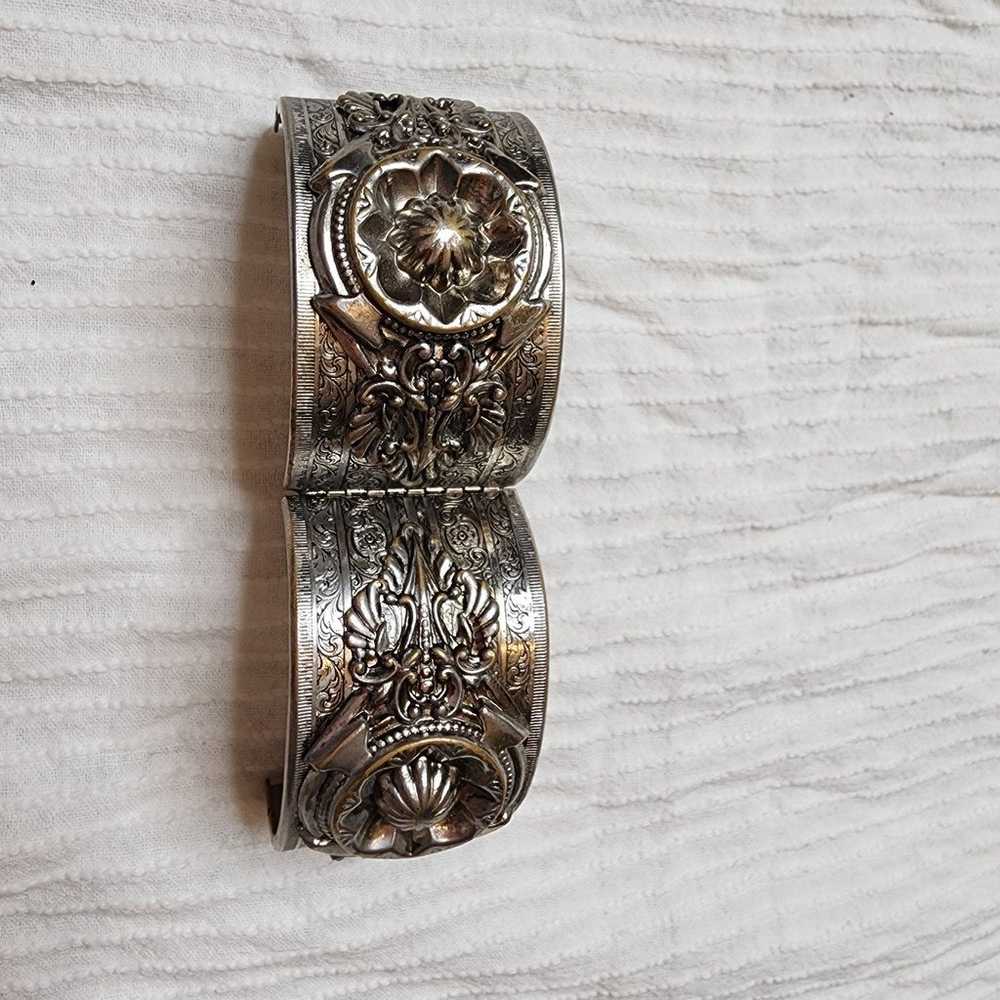 Vintage Silvertone Arm Cuff Bangle - image 4