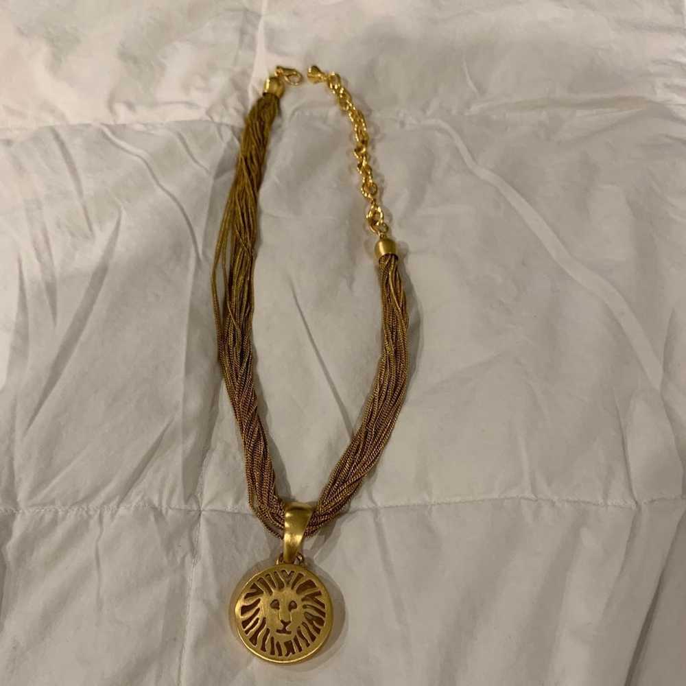 Anne Klein Vintage Gold Necklace Lion - image 3