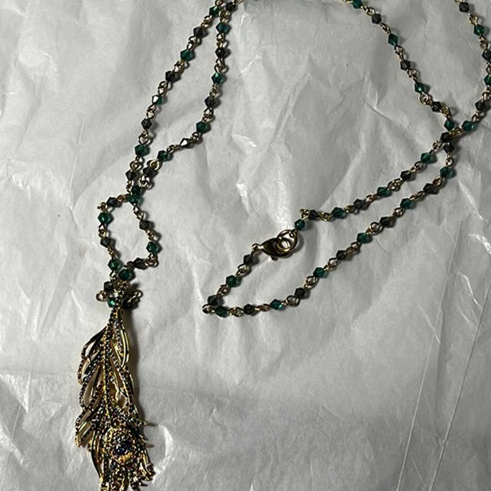 Vintage Signed PEACOCK Feather Necklace Metropoli… - image 6