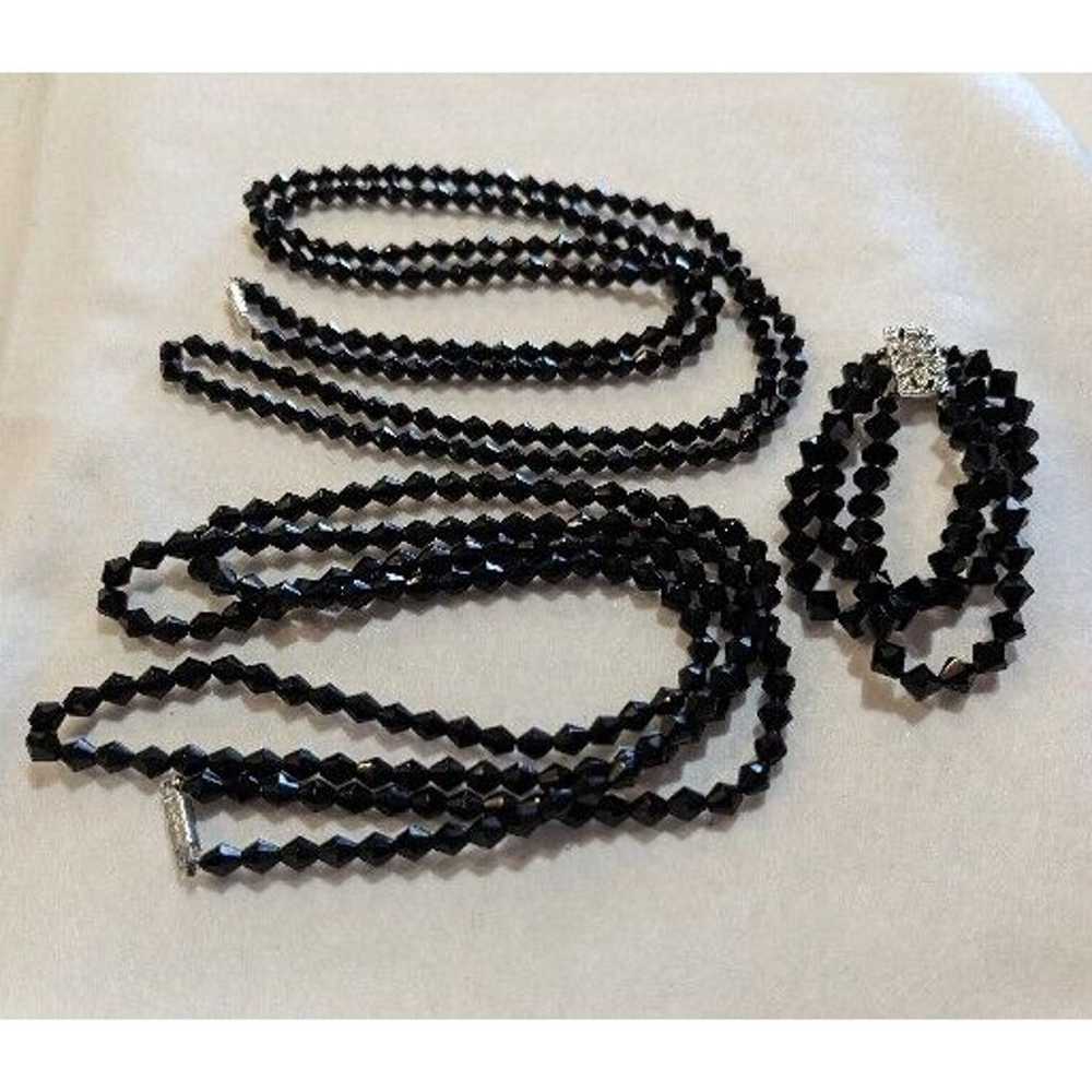 Vintage Signed West Germany Black Faceted Bead Ne… - image 10