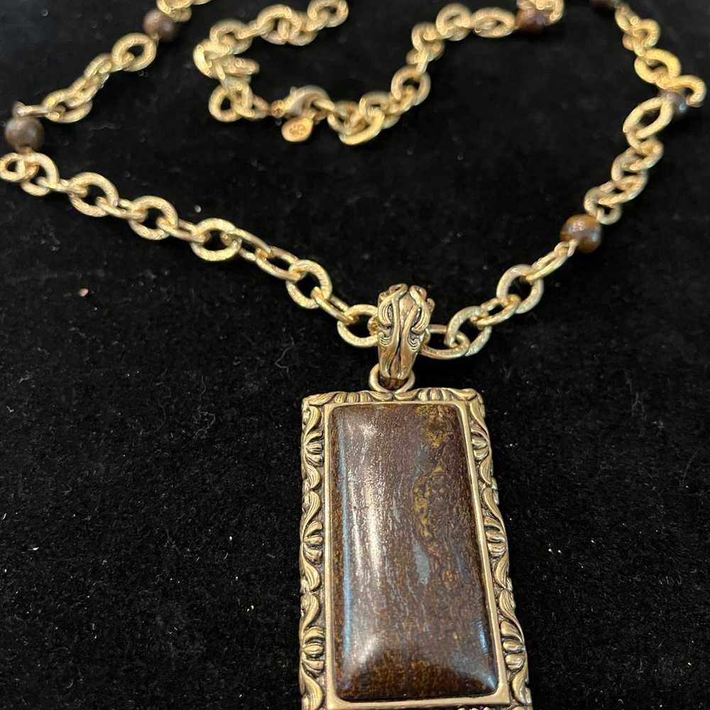 Barse vintage bronzestone necklace - image 1