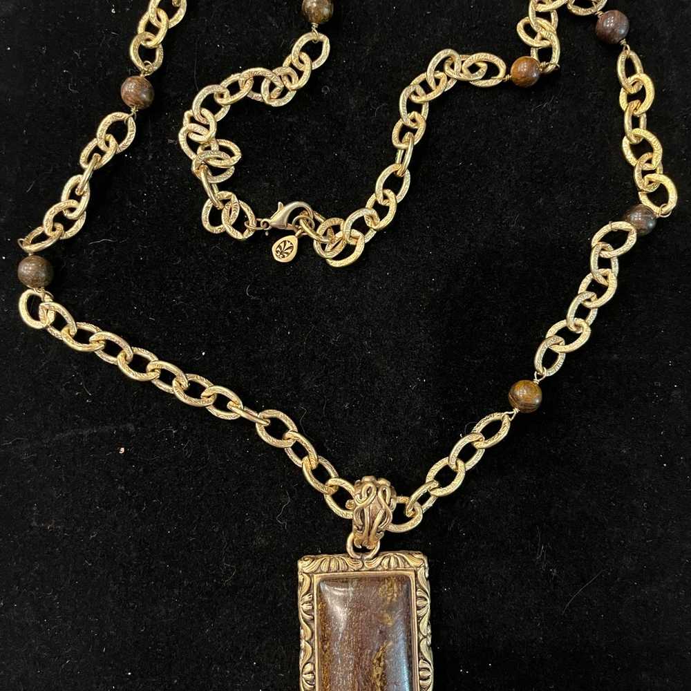 Barse vintage bronzestone necklace - image 2