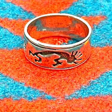 Vintage Sterling Kokopelli Ring sz 7 - image 1