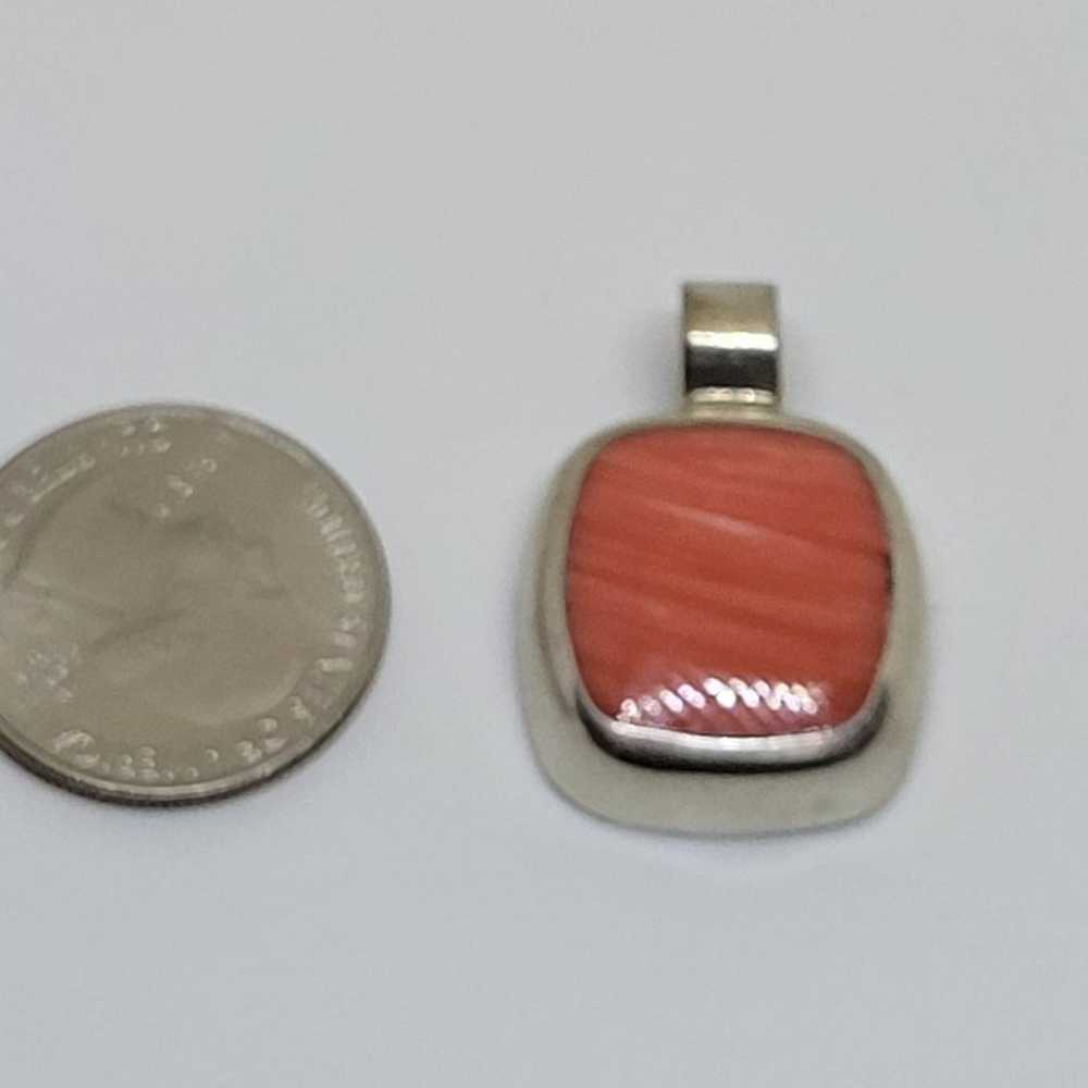 Vintage Sterling Silver 950 Mexico Orange Stone P… - image 7