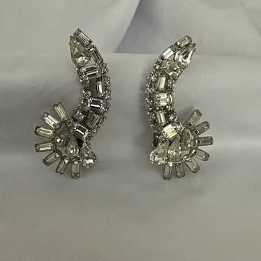Rhinestone vintage 1950’s earrings - image 1