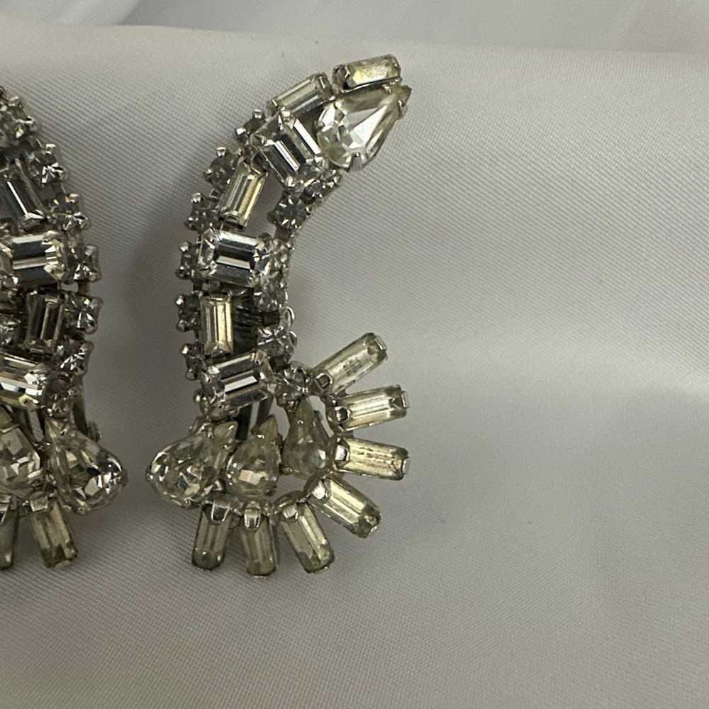 Rhinestone vintage 1950’s earrings - image 3