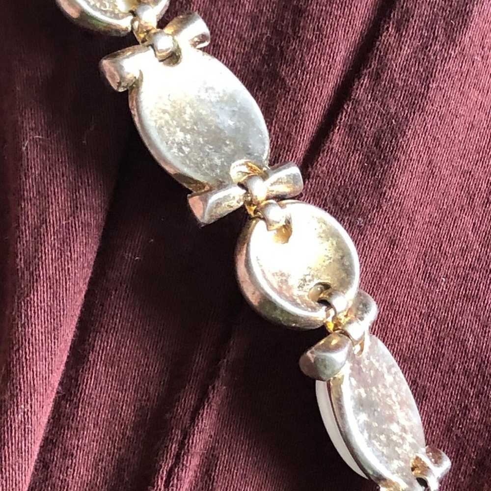 Trifari melon white choker necklace vintage 50s g… - image 6
