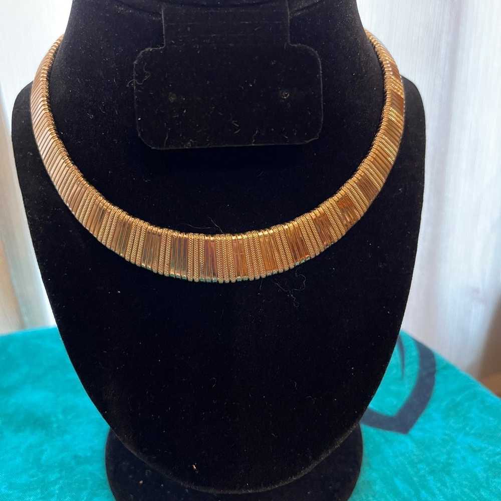 Gold necklace vintage choker - image 1