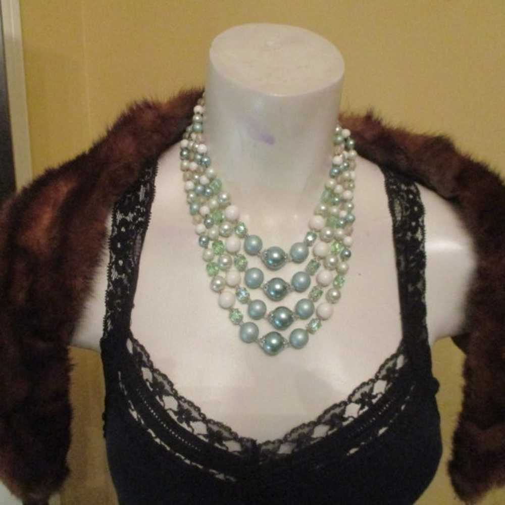 vintage 4 strand beaded necklace - image 11