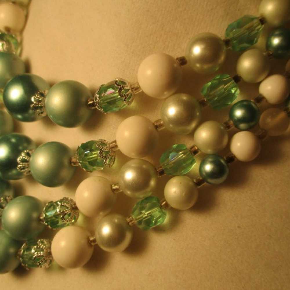 vintage 4 strand beaded necklace - image 3