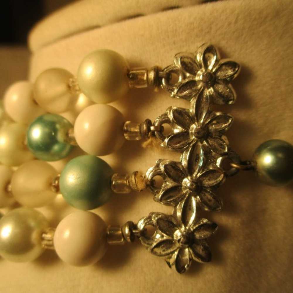 vintage 4 strand beaded necklace - image 5