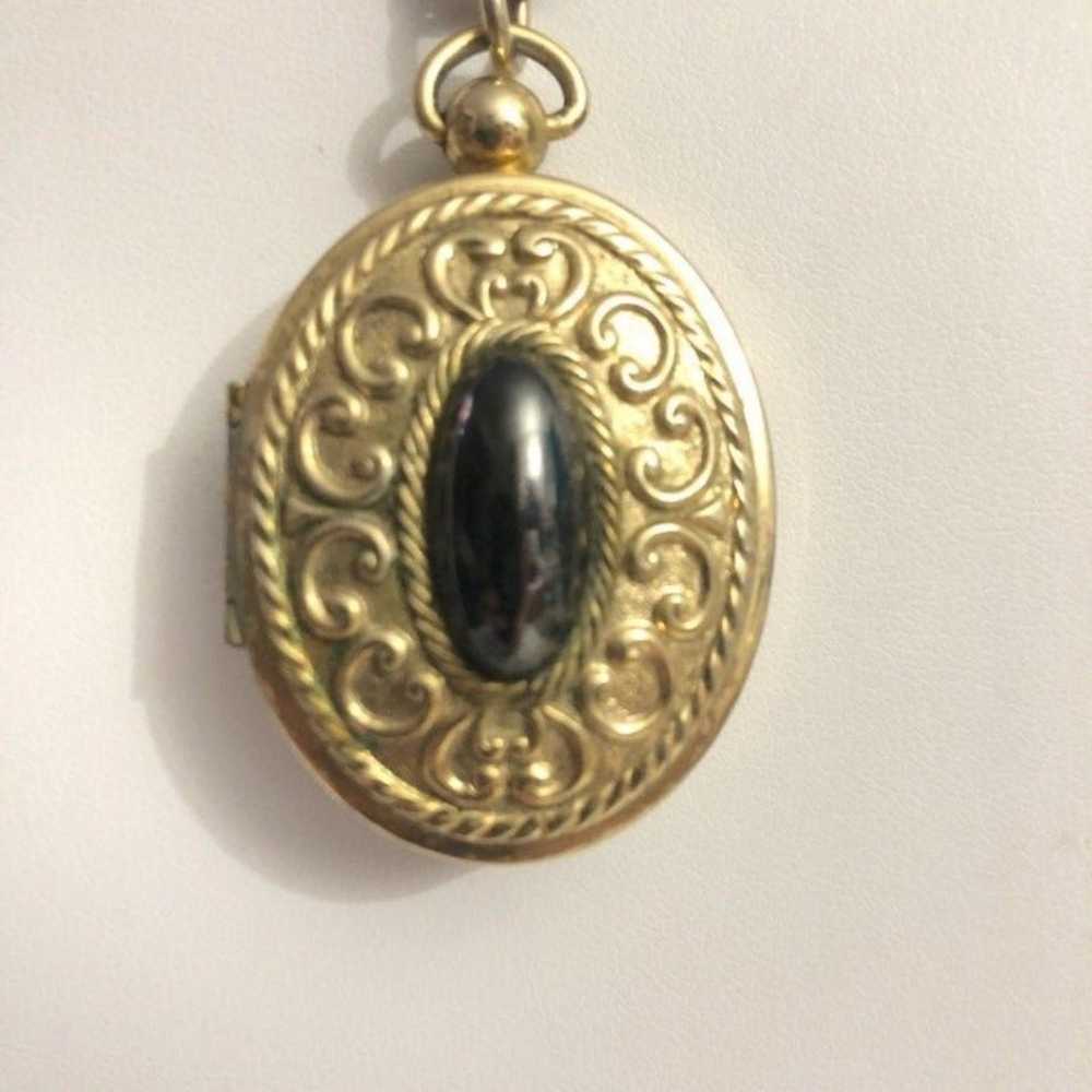 Vintage Pervco Solid Perfume Cabochon Necklace - image 2