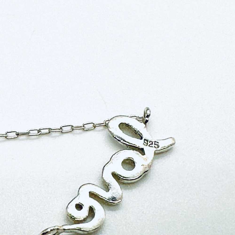 Vintage Dainty LOVE Silver Necklace - image 7