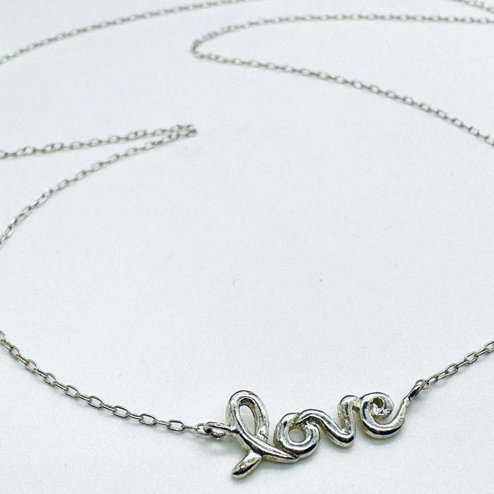 Vintage Dainty LOVE Silver Necklace - image 9