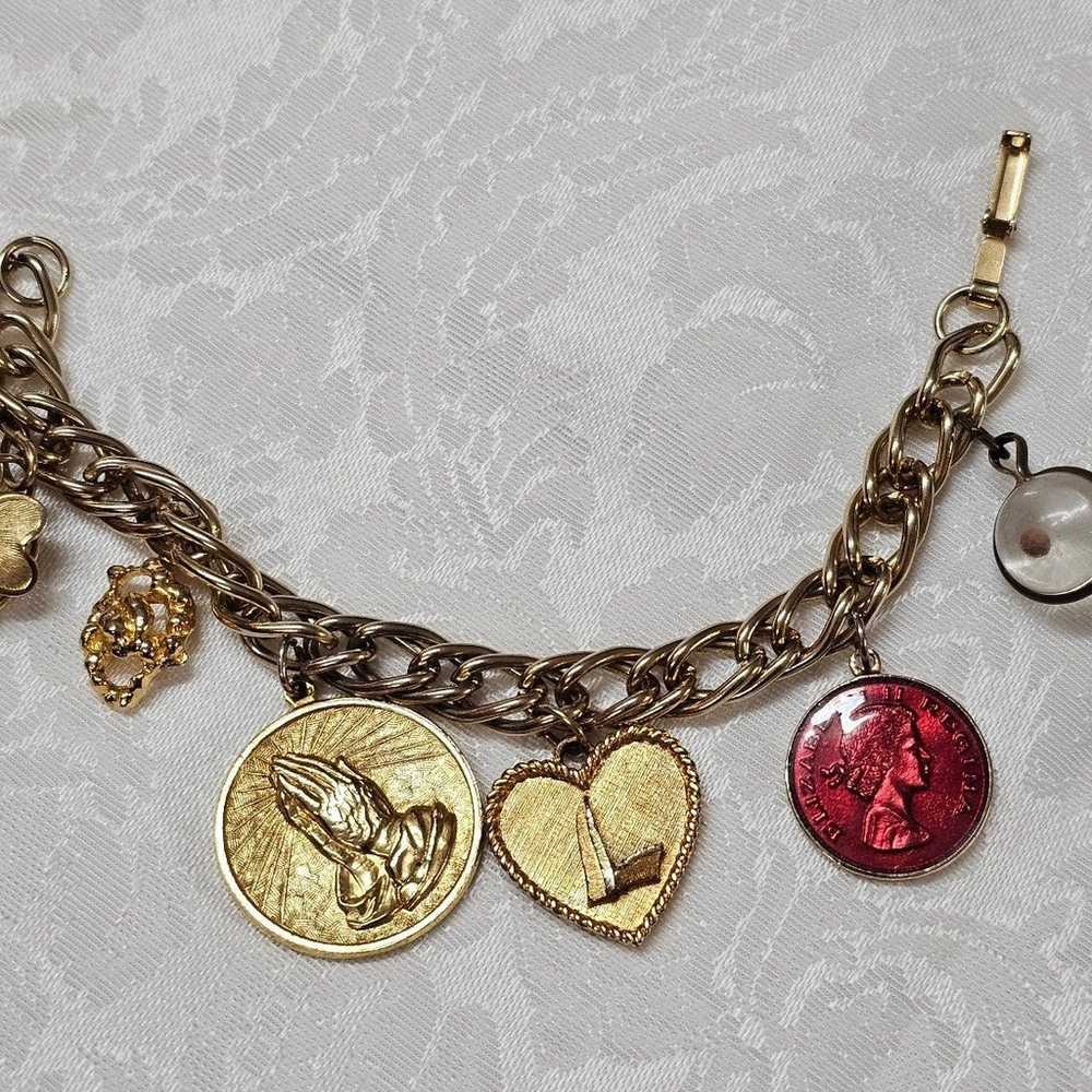 Vintage Lucky Prayer Charm Bracelet - image 1