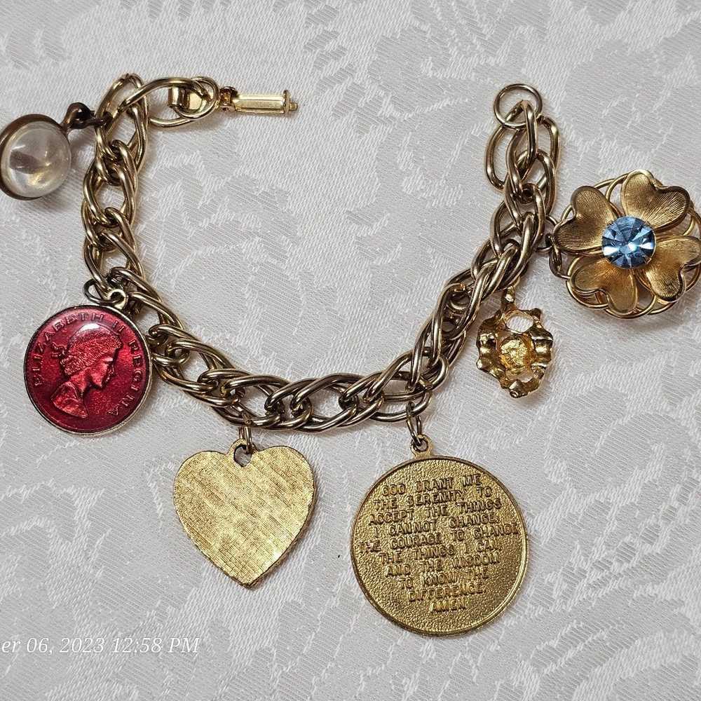 Vintage Lucky Prayer Charm Bracelet - image 2