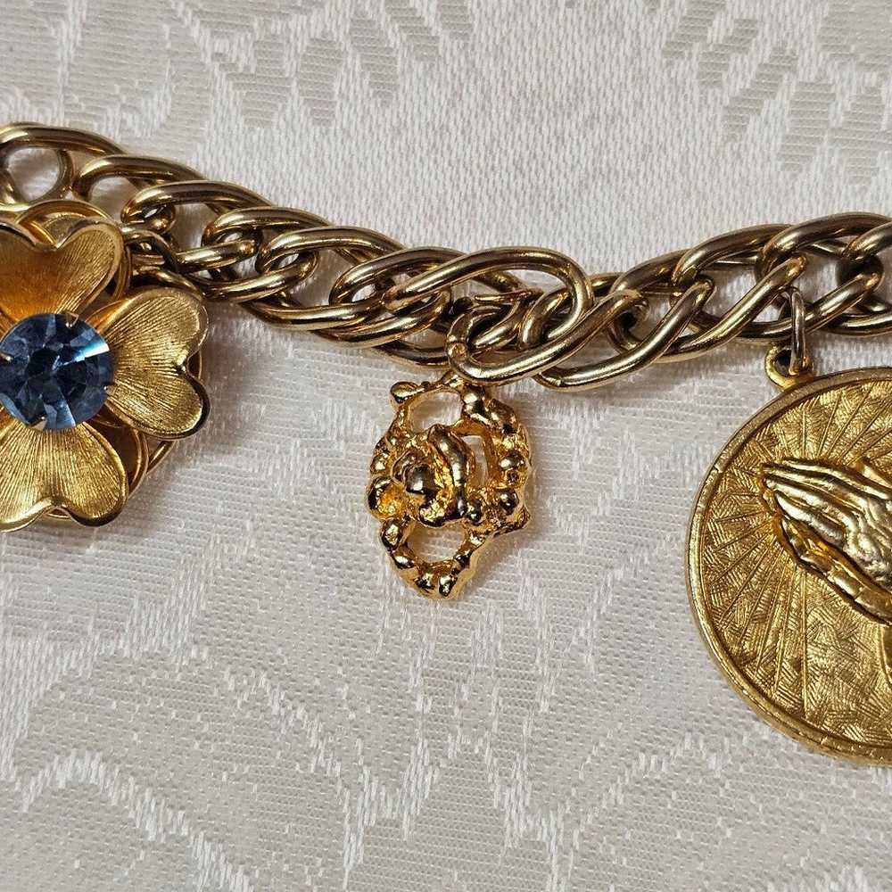 Vintage Lucky Prayer Charm Bracelet - image 3