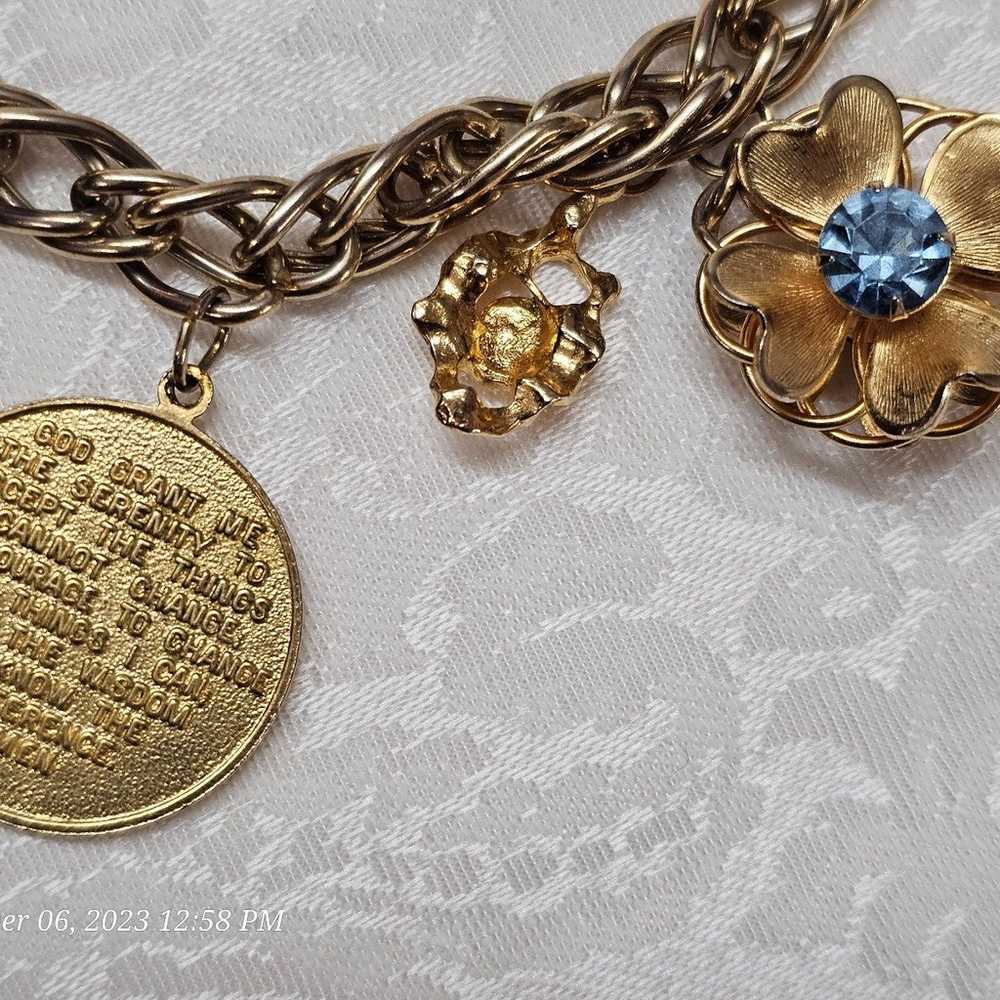 Vintage Lucky Prayer Charm Bracelet - image 5