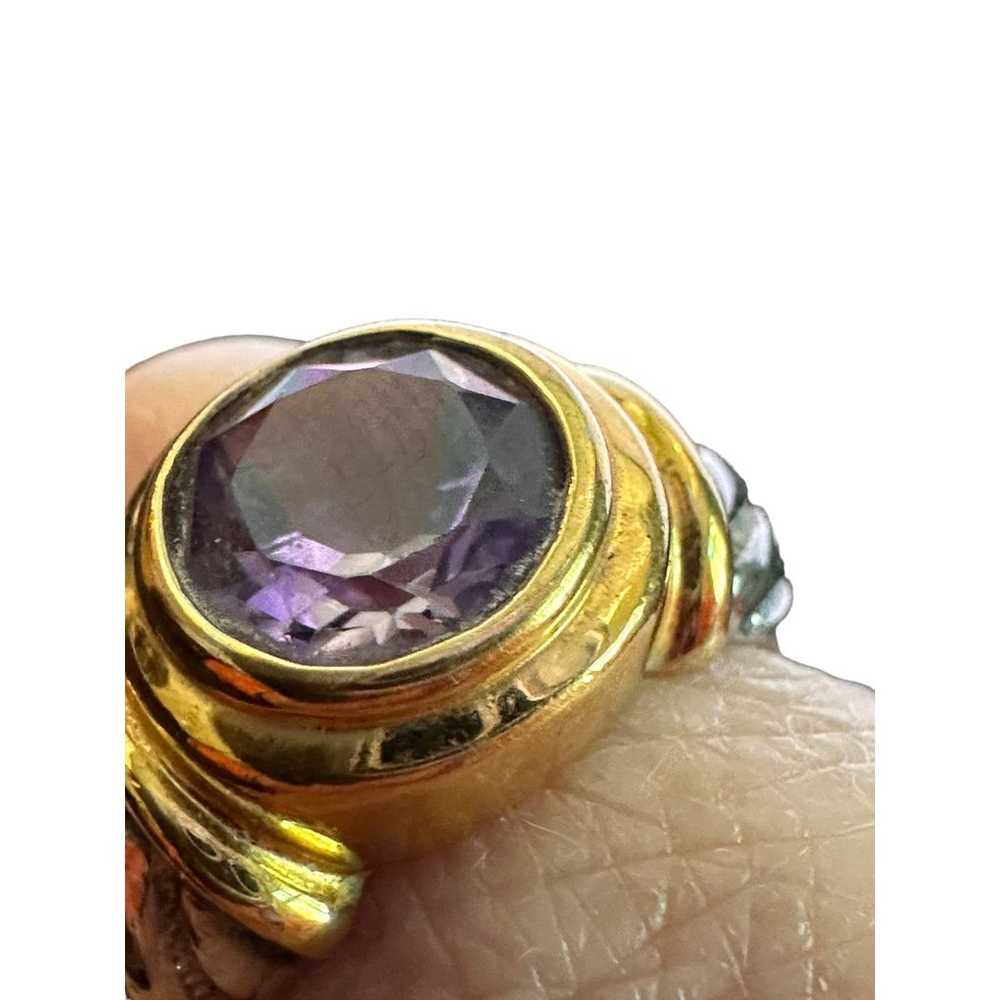 Sterling Silver Ring with Round Amethyst Setting - image 8