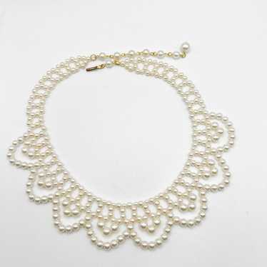Vintage Intricate Beaded Collar Necklace