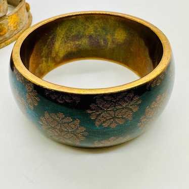 Vintage Brass Wide Bangle Bracelet