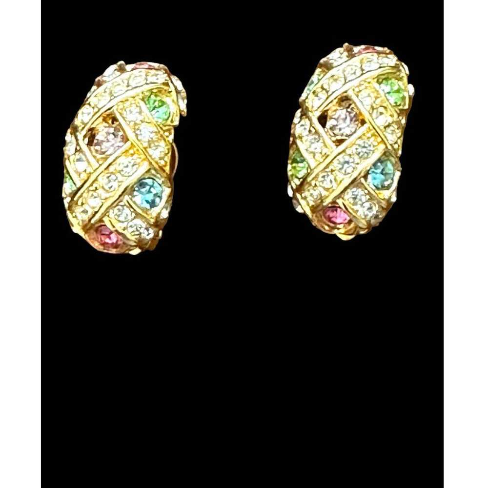 Joan RIvers Pastel Jeweled Earrings - image 1