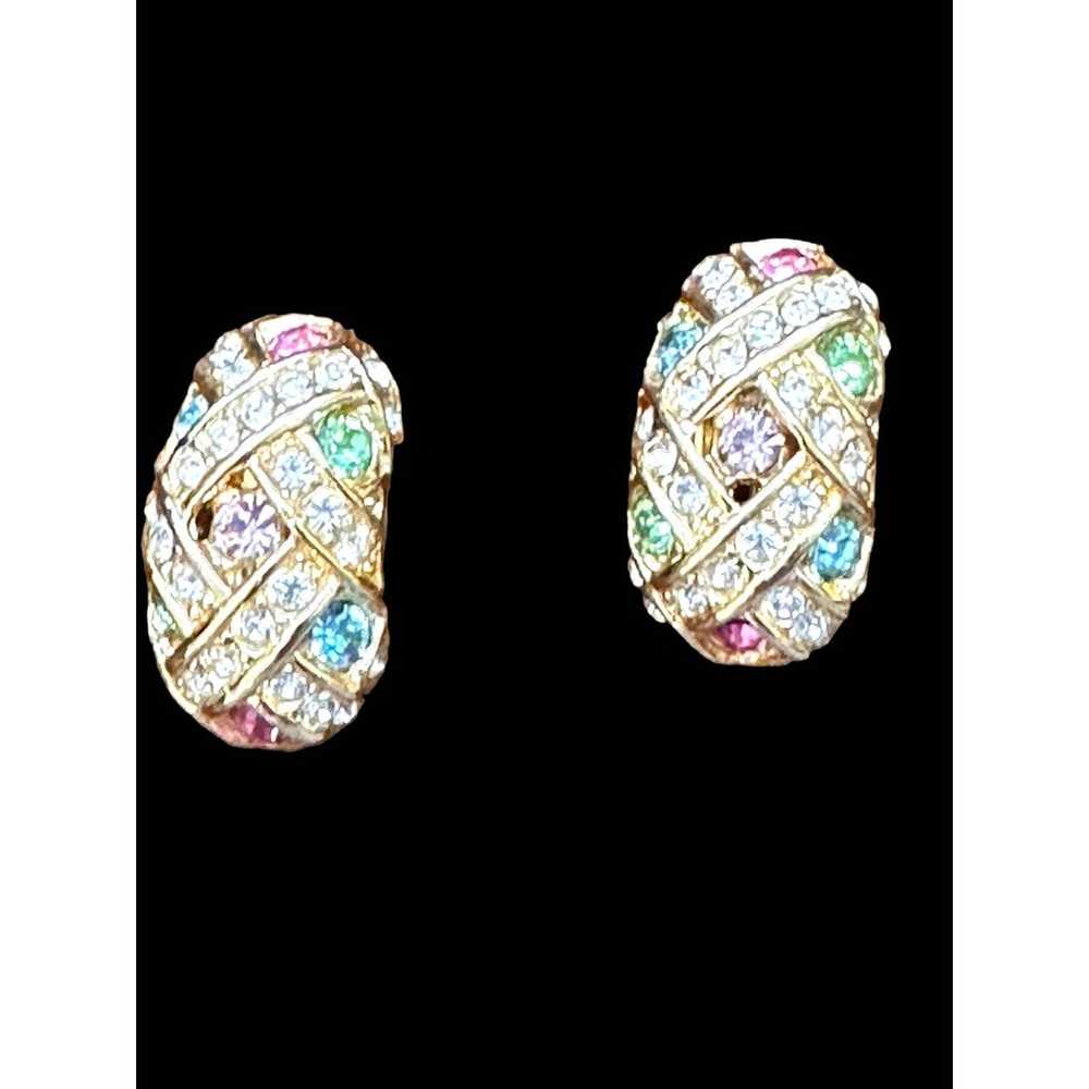 Joan RIvers Pastel Jeweled Earrings - image 4