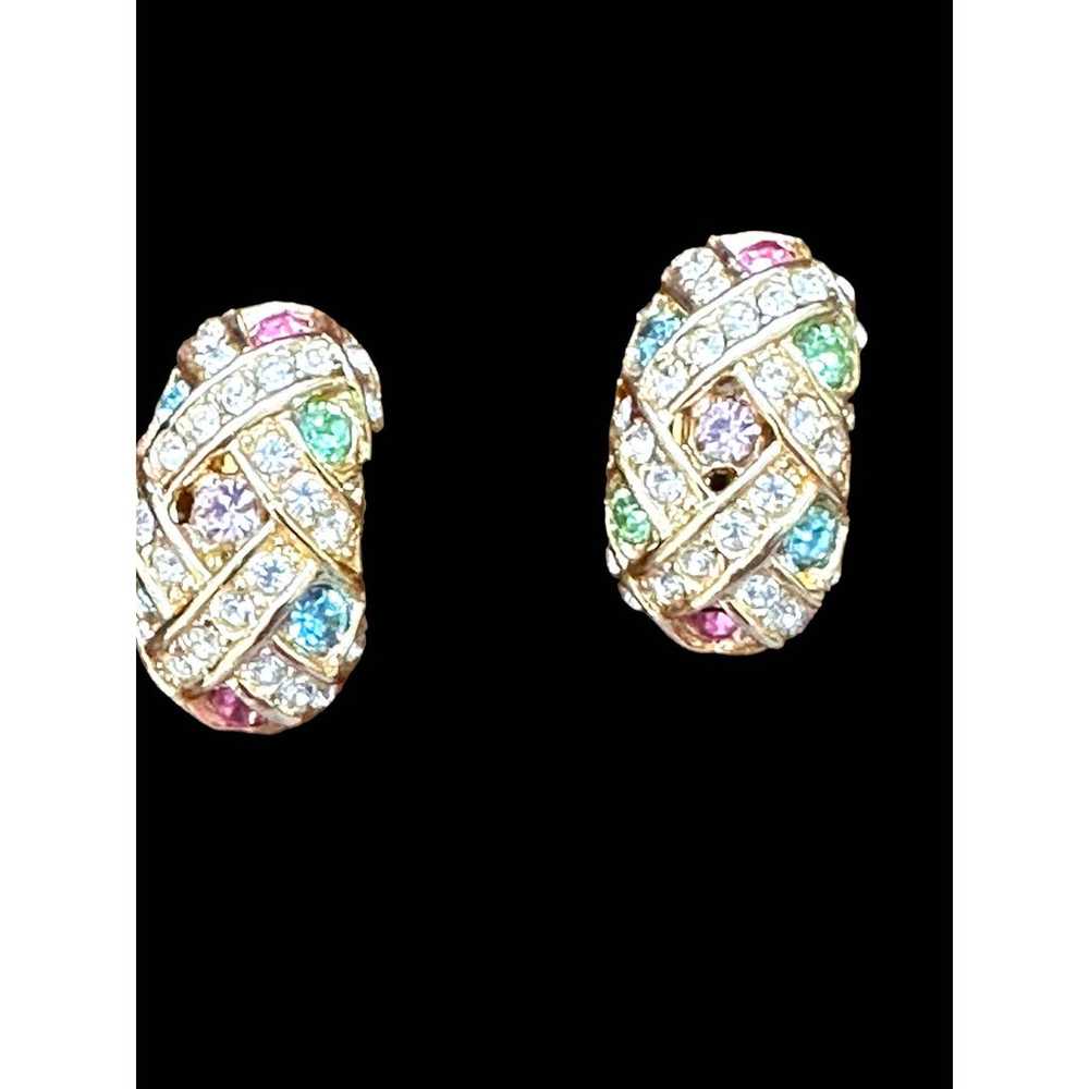 Joan RIvers Pastel Jeweled Earrings - image 6