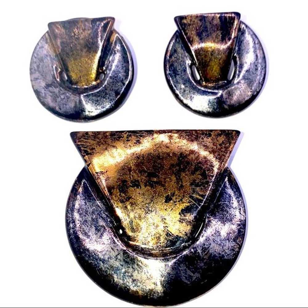 Mid Century Ceramic Demi Parure - image 1