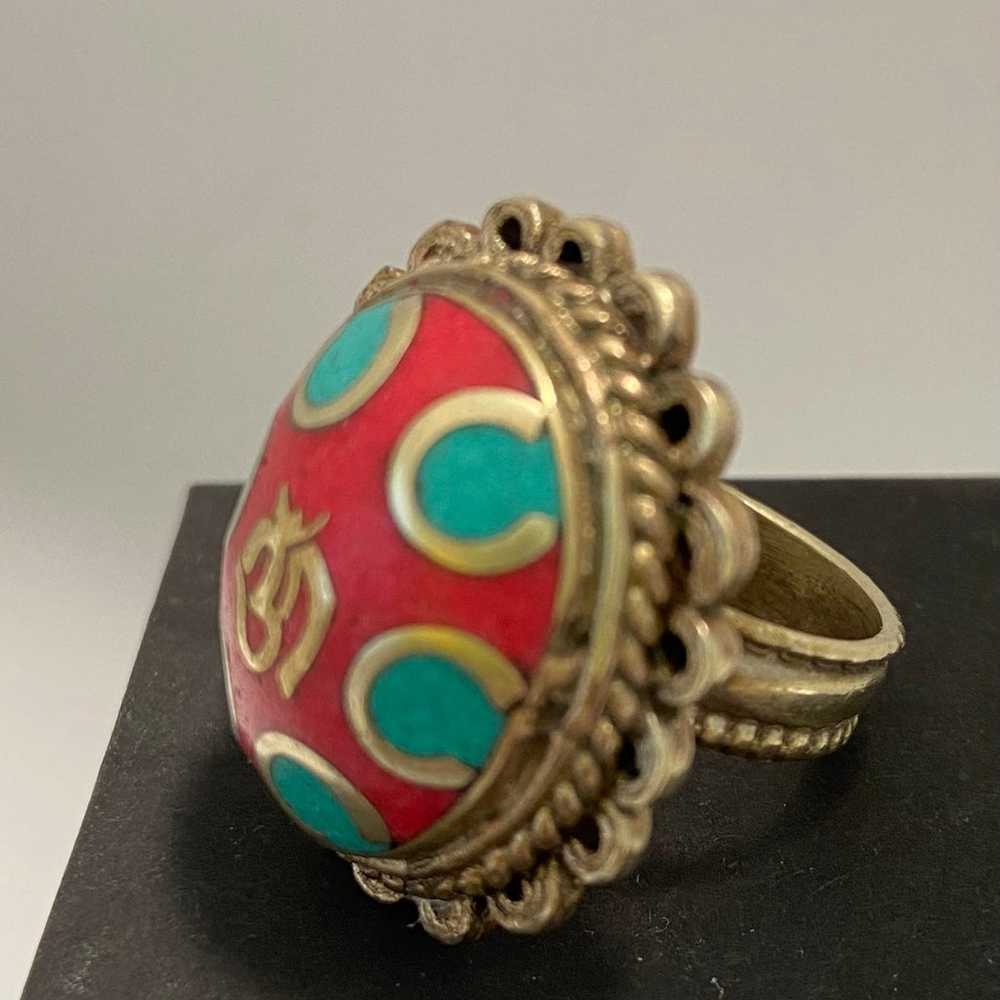 Vintage Tribal Nepalese Tibetan Crushed Coral and… - image 3