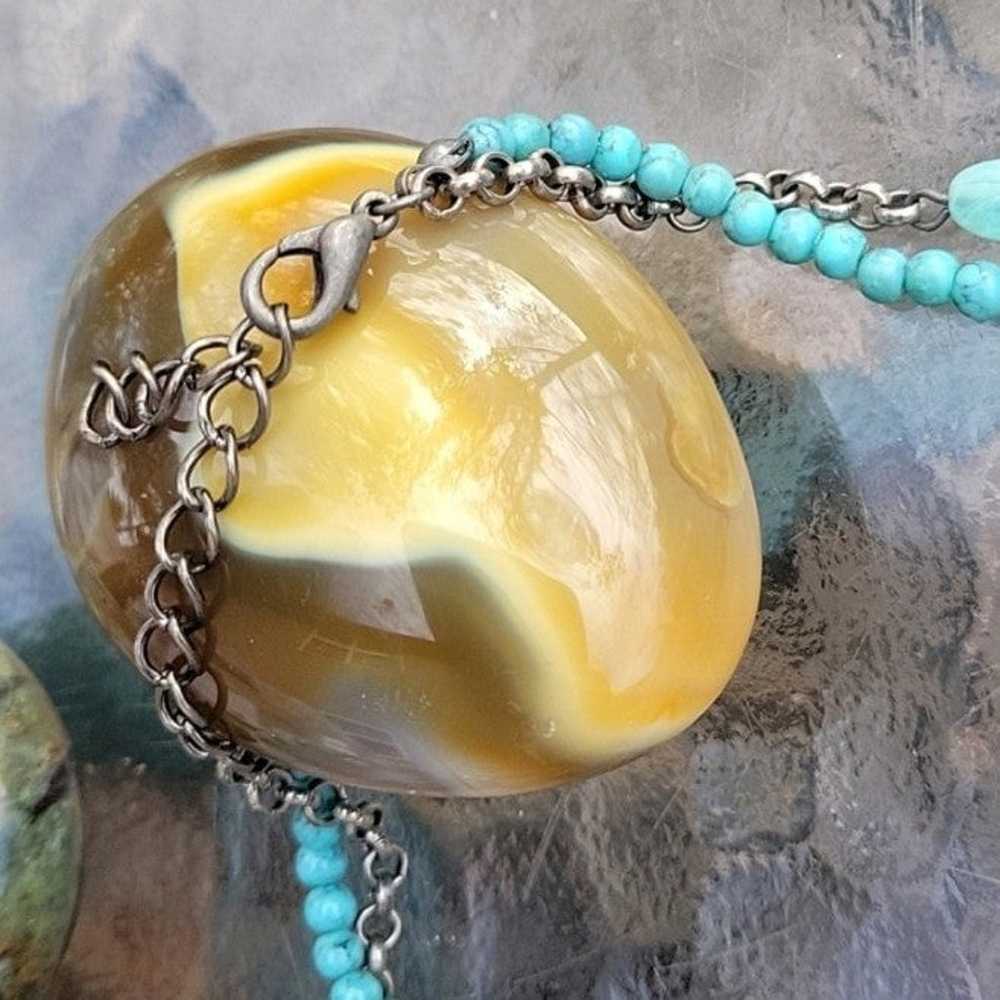 "Liquid Stone" Jewelry Set of Turquoise & Silver … - image 12