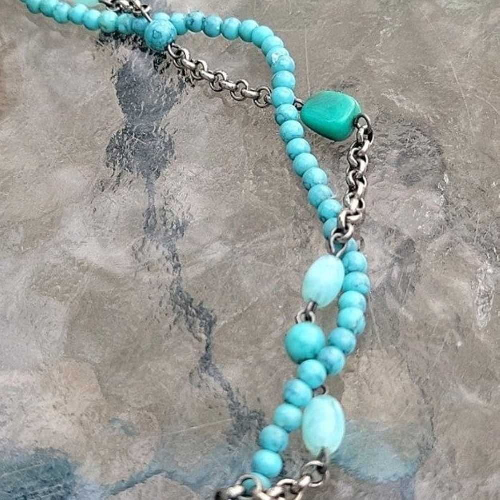 "Liquid Stone" Jewelry Set of Turquoise & Silver … - image 5