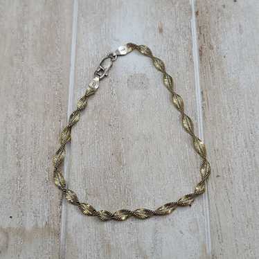 Vintage 925 Italy sliver and gold twist rope brac… - image 1