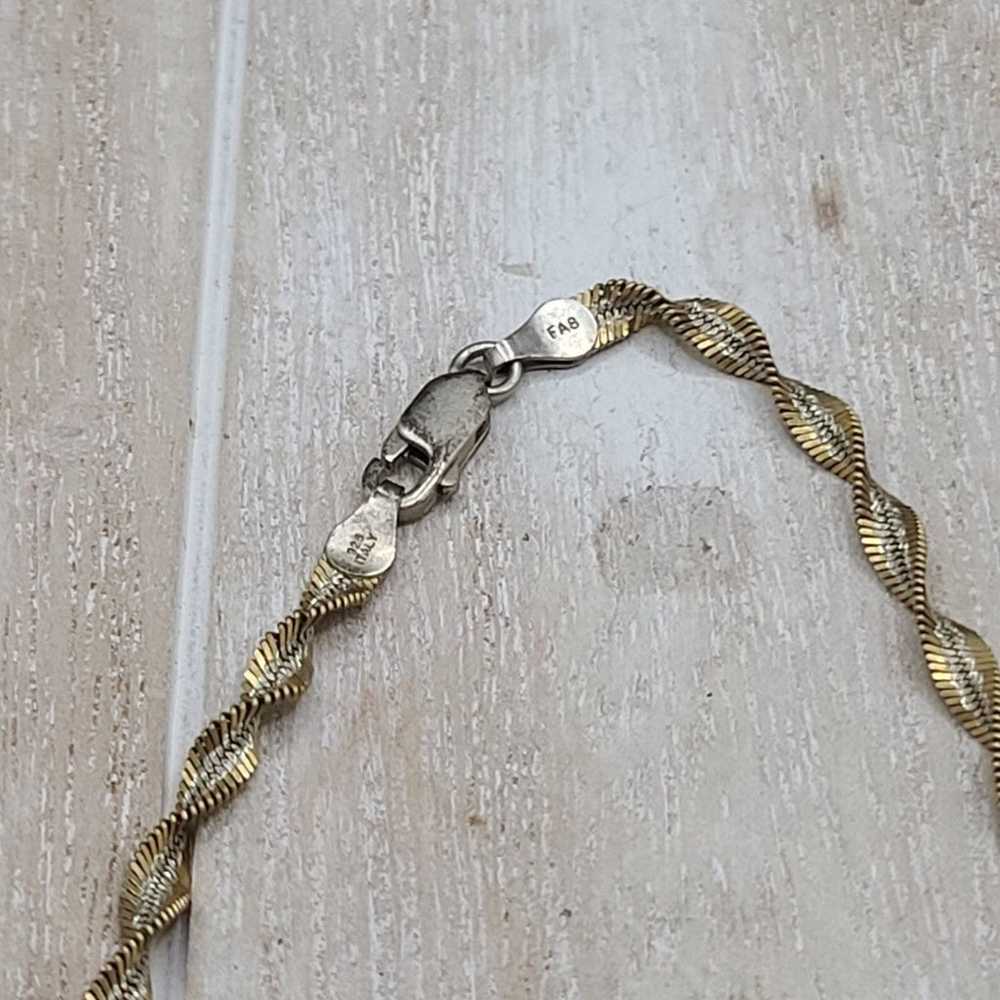 Vintage 925 Italy sliver and gold twist rope brac… - image 4