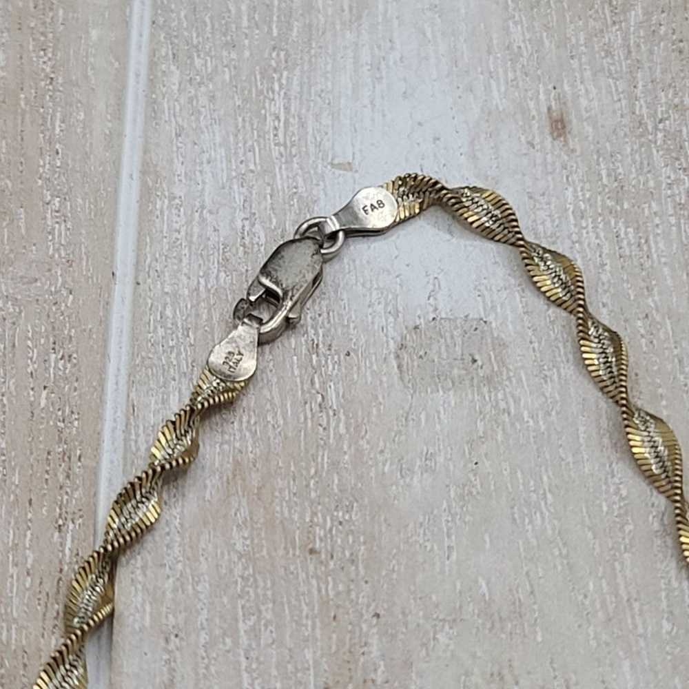 Vintage 925 Italy sliver and gold twist rope brac… - image 5