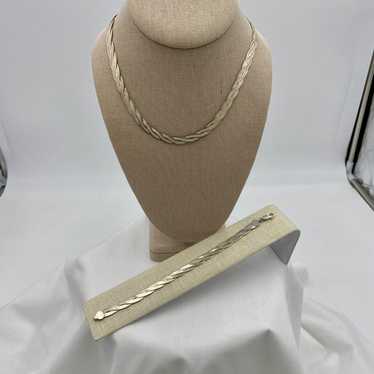 Beautiful sterling silver necklace and bracelet s… - image 1