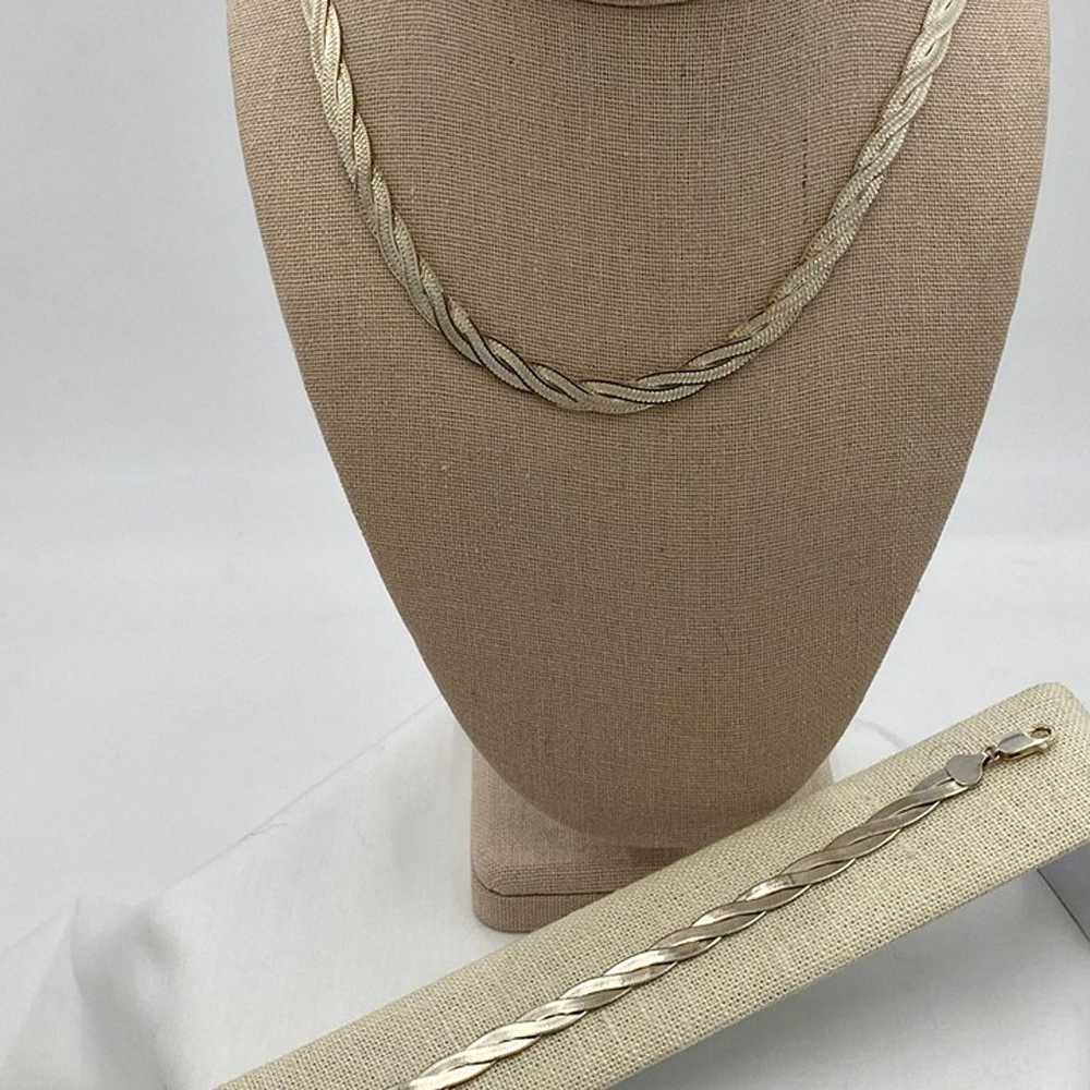 Beautiful sterling silver necklace and bracelet s… - image 2