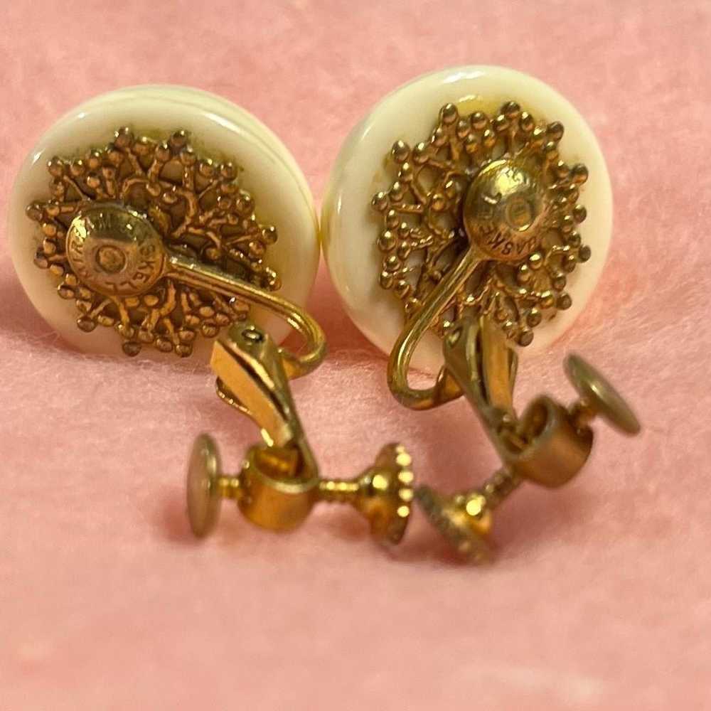 Vintage Miriam Haskell Earrings Signed - image 5