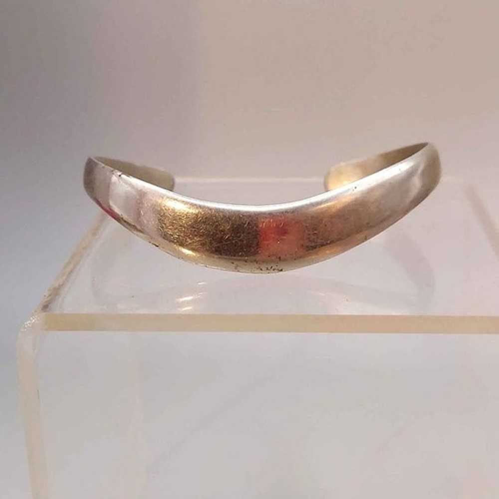 Vintage Sterling Silver Mexican Cuff Bracelet - image 1