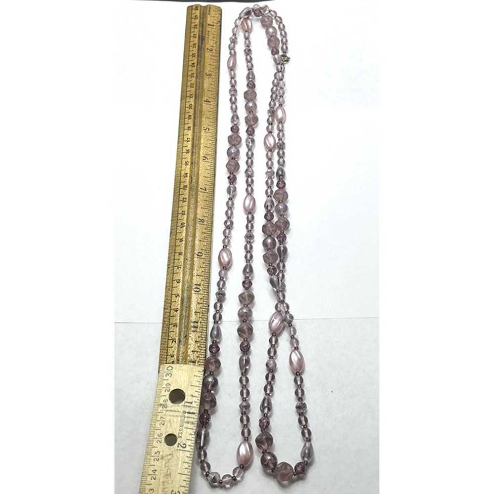 Vintage Purple Beaded Long Necklace - image 5