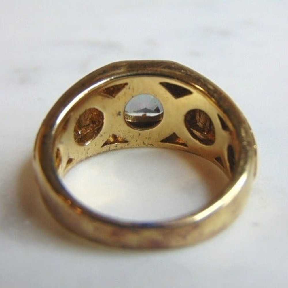 Sterling Silver Gold Tone Ring E5254 - image 3